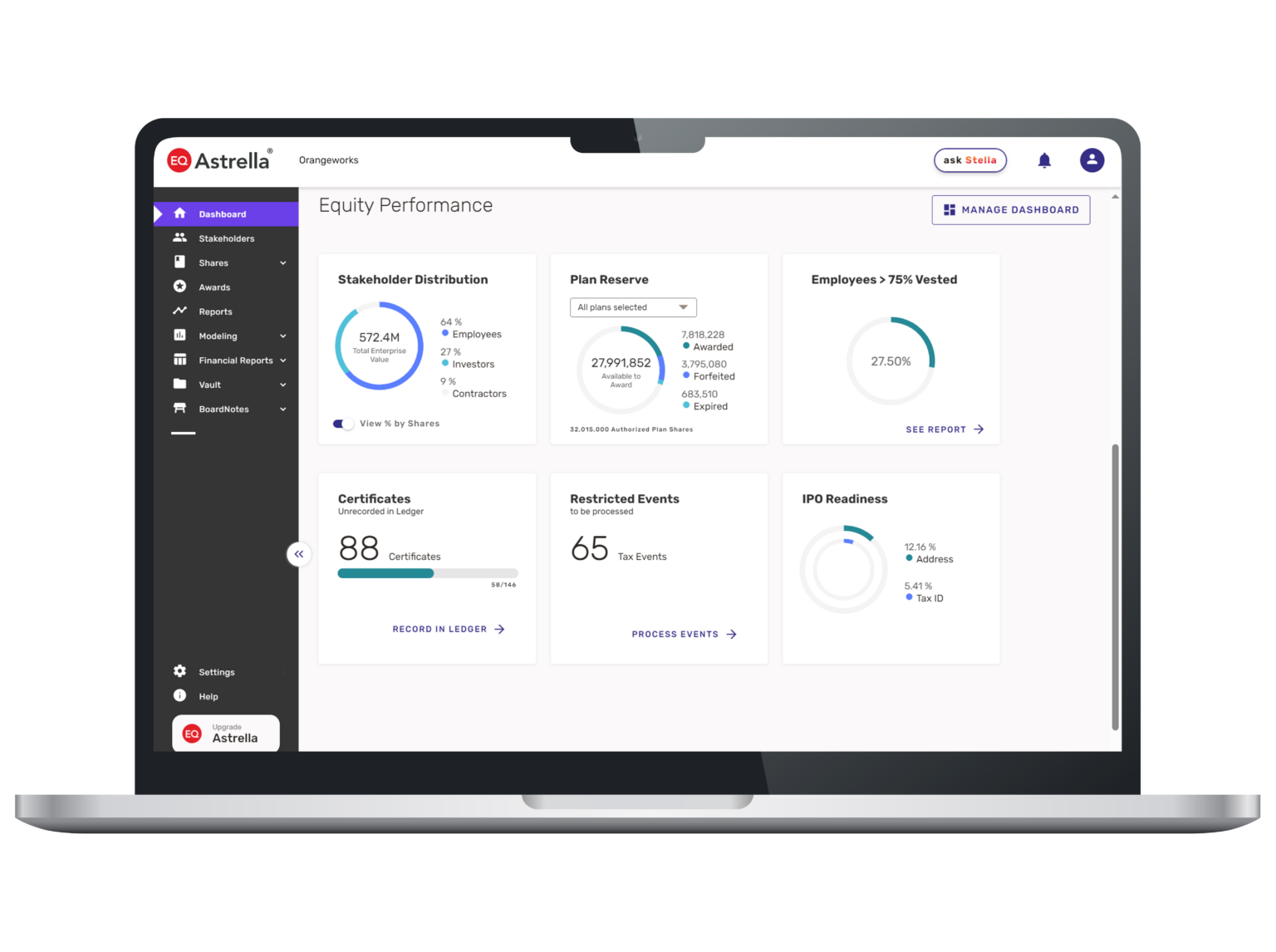 Leading Cap Table Management Software Astrella by EQ