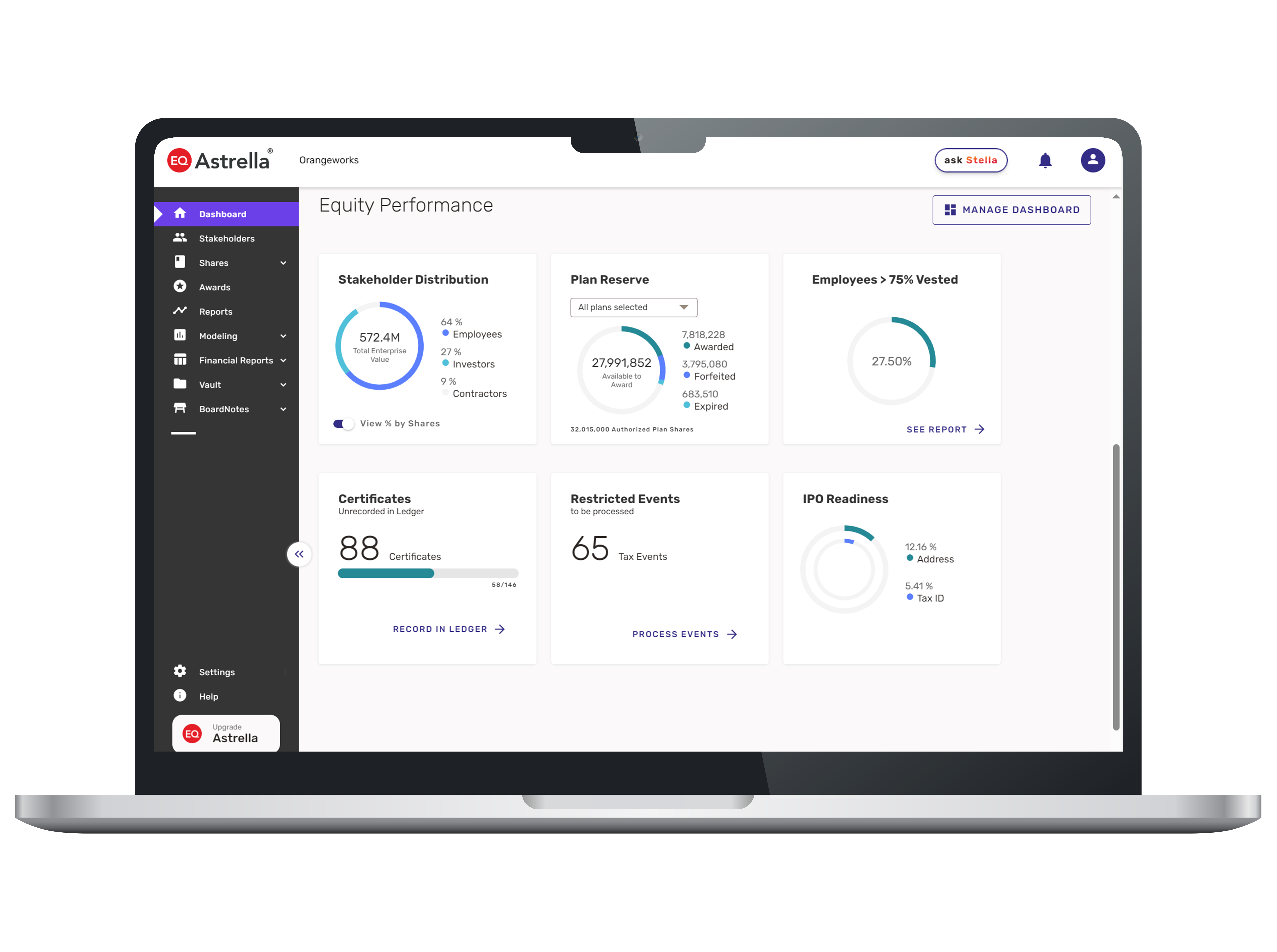 Macbook Pro Equity Performance Dashboard 02 ALPHA